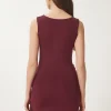 Kadın Bordo Altın Aplikeli Mini Sandy Elbise - Görsel 5